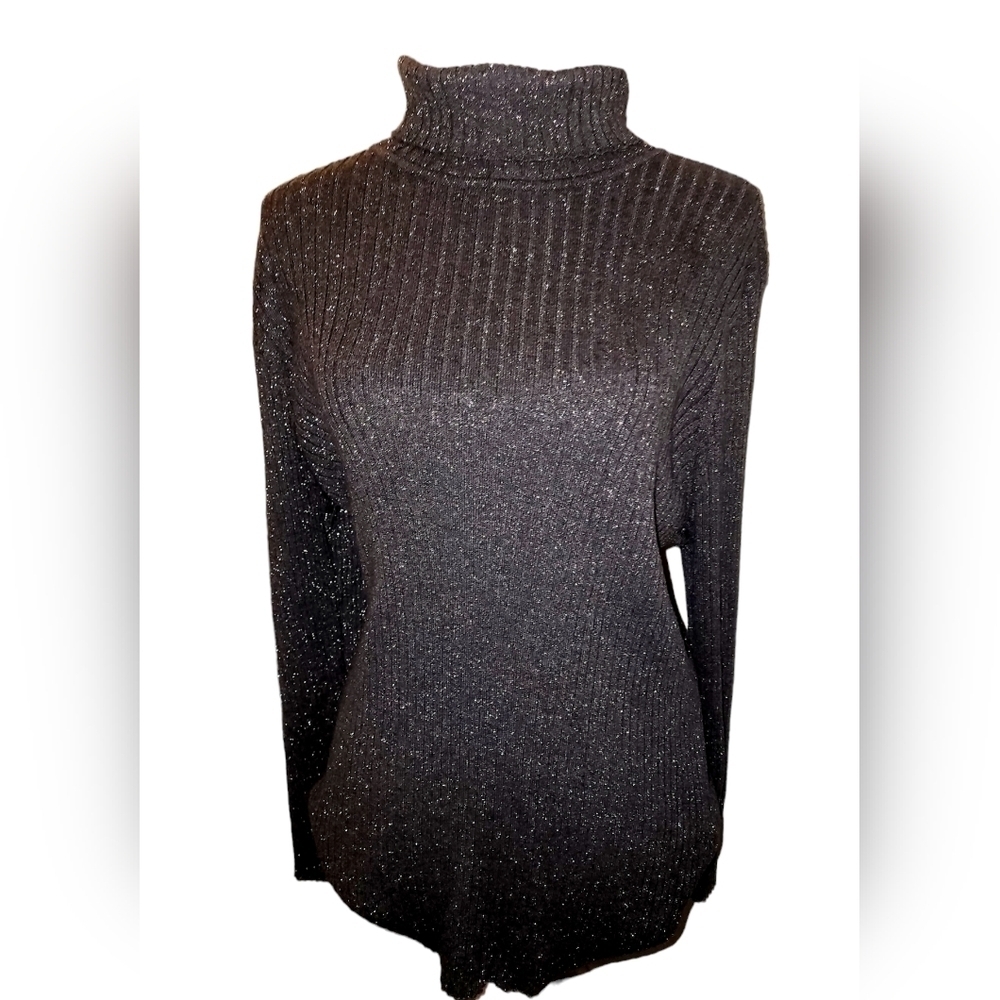 CHICO'S TURTLE NECK GLITTER SWEATER